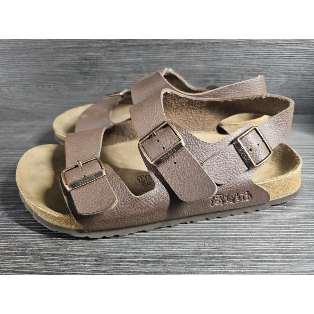 Birkenstock Milano Leather Men's Size 11 US 44 EU Dark Brown Sandal Soft Footbed